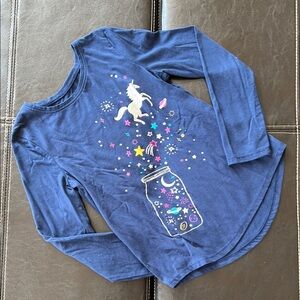 Jumping Beans - Blue Long Sleeve Unicorn Tee